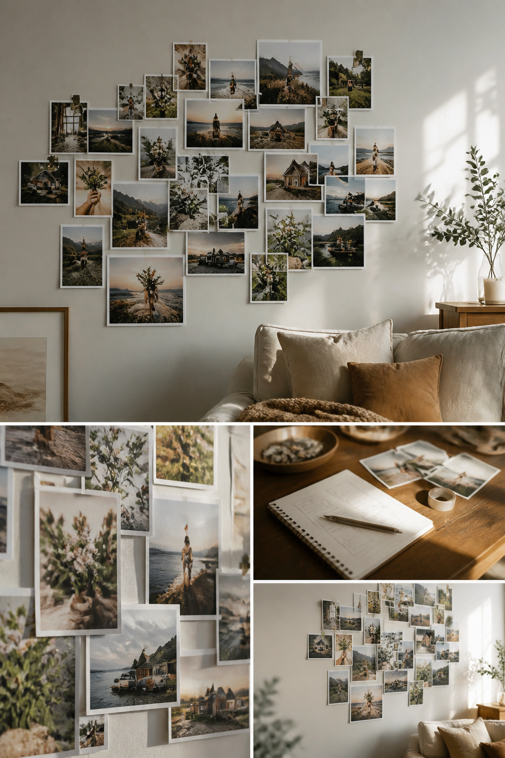 A photo layout showing overlapping images on letters in a collage.
