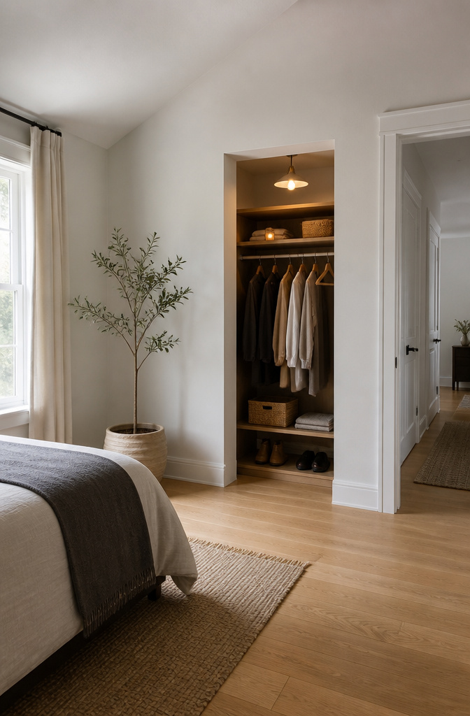 18 Wall Closet Ideas for Better Storage and Design in 2026 5 Converted cabinet functioning as a closet space.