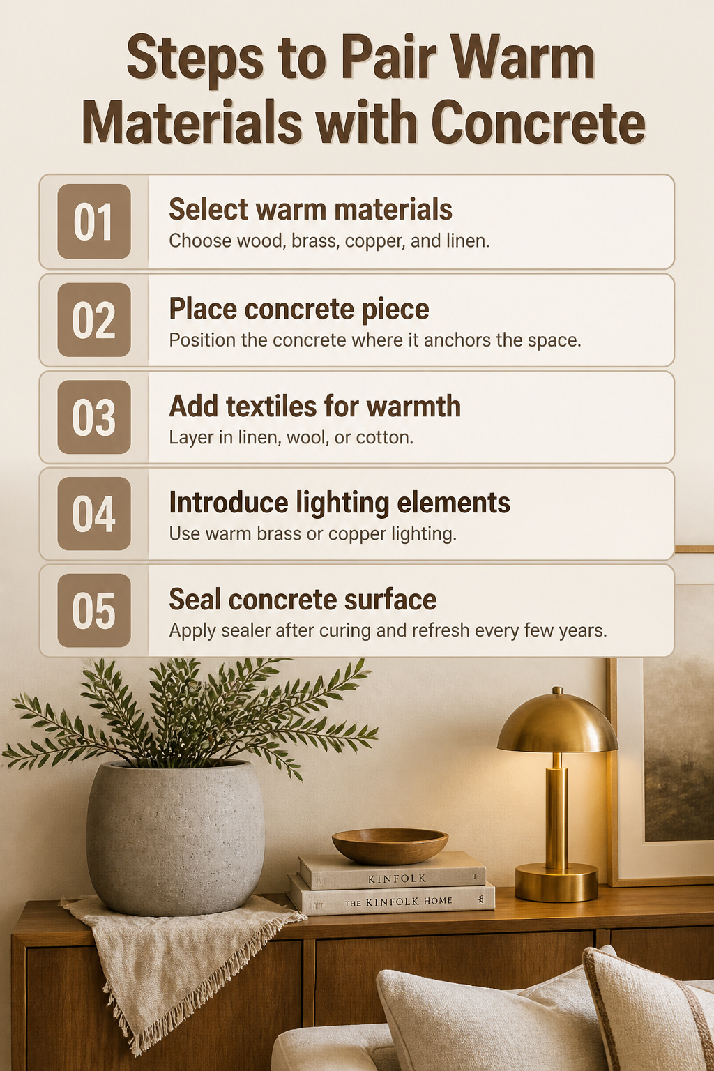 5 Reasons to Add Concrete Decor Into Your Home 7 Pairing Cold Surfaces With Warm Materials